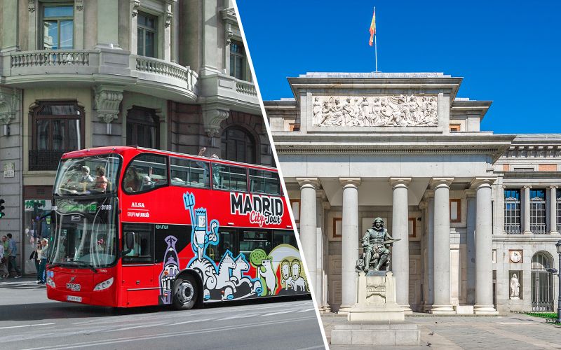 Billet Combo : Visite de Madrid en bus Hop-on Hop-off + Art Walk Pass