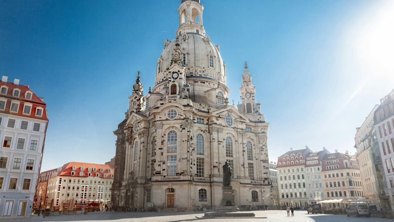 Billet Visite à pied de Dresde avec visite intérieure de la Frauenkirche et du Zwinger