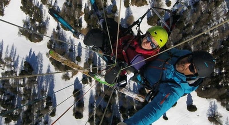 Baptême en Parapente à ski depuis la station de Vars- Hautes-Alpes