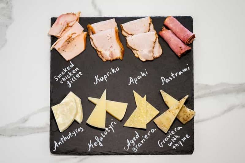 Galatas, Héraklion : Dégustation de fromages et de charcuteries crétois