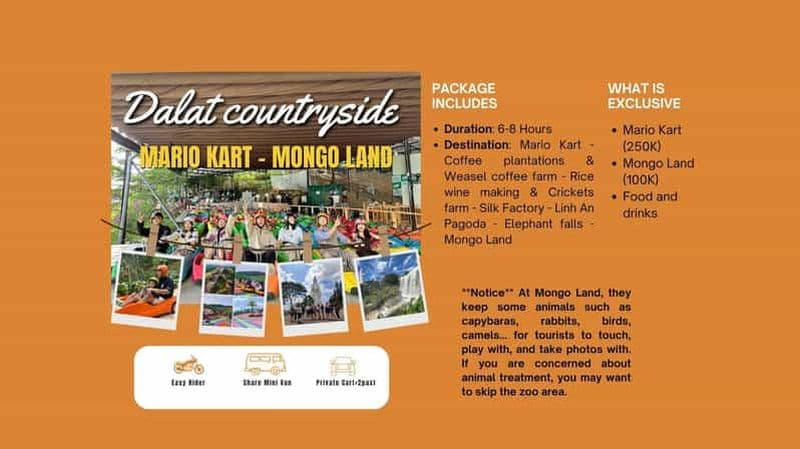 Billet Dalat : Mario kart - Mongo Land - Visite de la campagne