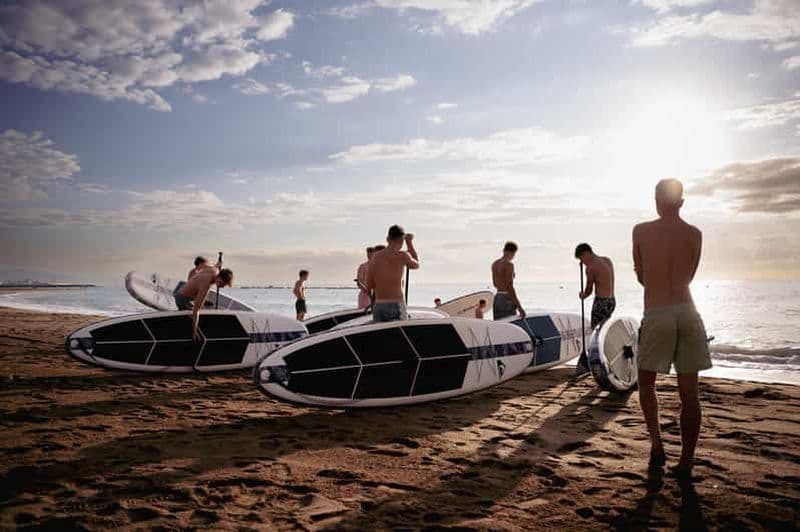 Barcelone : Tour de Standup Paddle au lever du soleil avec vidéo 4K et café