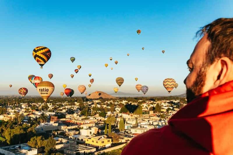 Billet CDMX : Vol en montgolfière à Teotihuacan avec visite facultative des pyramides