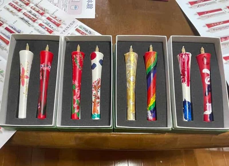 Kyoto : atelier de peinture sur bougies traditionnelles