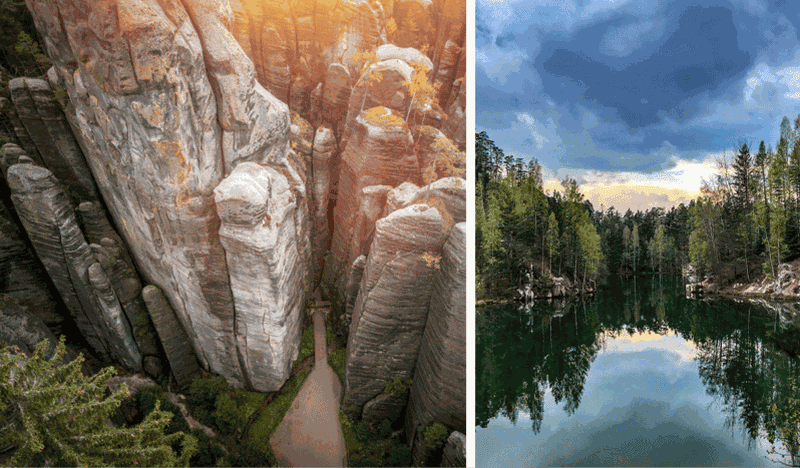 Depuis Wroclaw : Excursion dans la ville du rocher d'Adršpach avec chauffeur privé