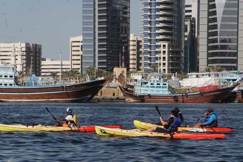 Dubaï : Excursion en kayak sur la crique de Dubaï, de nuit ou au coucher du soleil