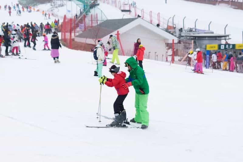 Séoul : excursion d'une journée au ski dans la forêt de Jisan avec cours d'initiation