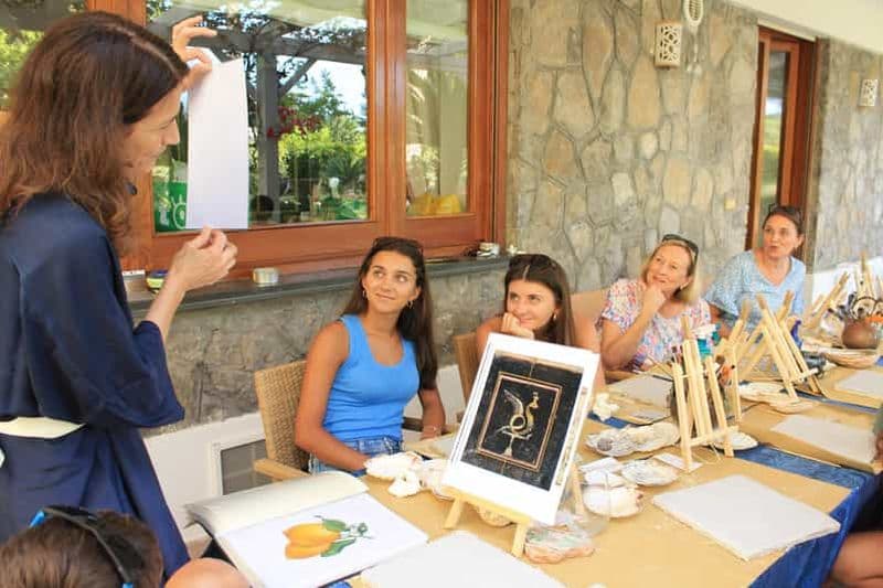 Vico Equense : atelier de peinture à fresque et dégustation de vin