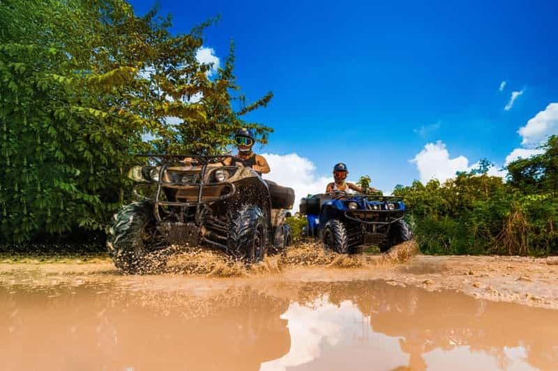 Billet Cancun et Riviera Maya : Excursion combinée en quad, tyrolienne et cénote