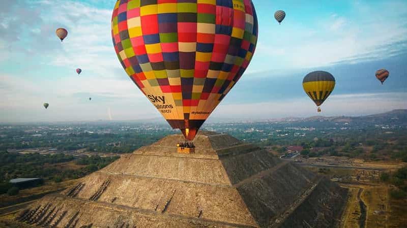 Depuis Mexico : Montgolfière Teotihuacan et Pyramides