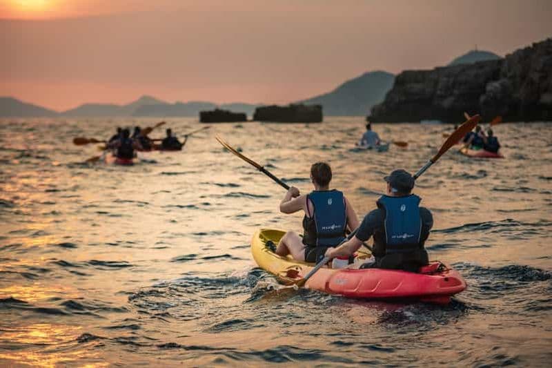 Dubrovnik : Excursion en kayak et plongée en apnée au coucher du soleil