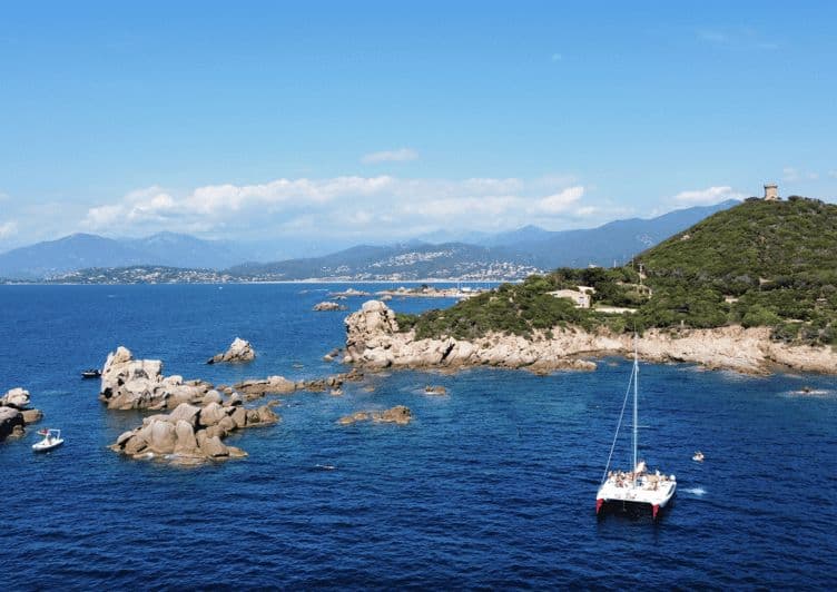 Corse Porticcio : catamaran privé sur le golf d'Ajaccio