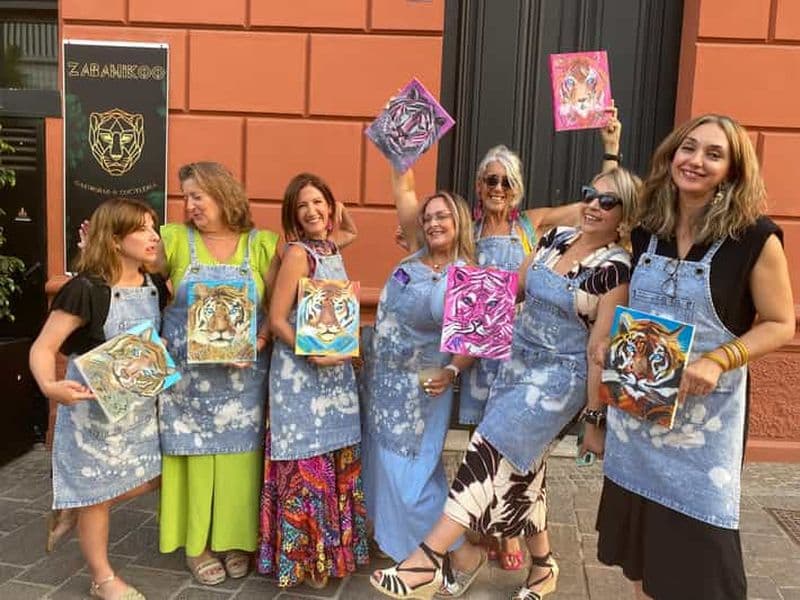 Tenerife : Soirée vin et peinture avec un artiste local