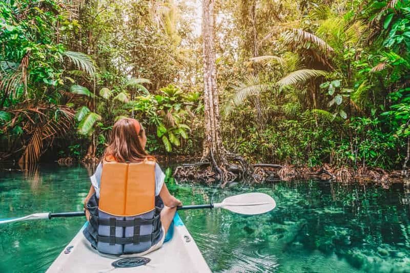 Krabi : Randonnée privée sur la montagne Dragon Crest, VTT et kayak