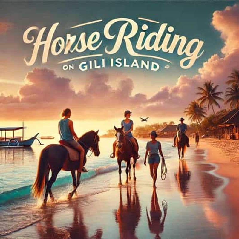 Gili Trawangan : balade à cheval au coucher du soleil sur la plage
