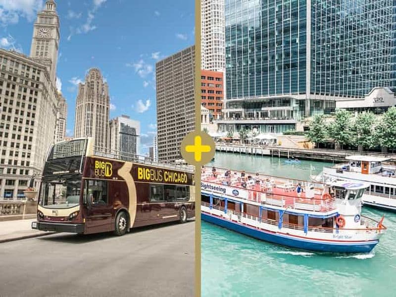 Chicago : Architecture River Tour et Hop-on Hop-off Bus Tour