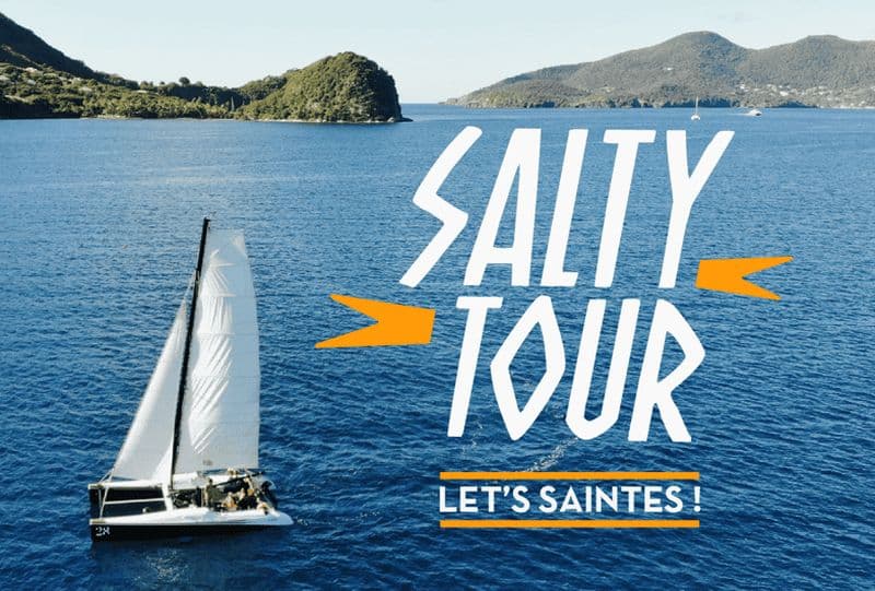 Découverte des Saintes en CATAMARAN à Voile, musique, tortues et apéritif !