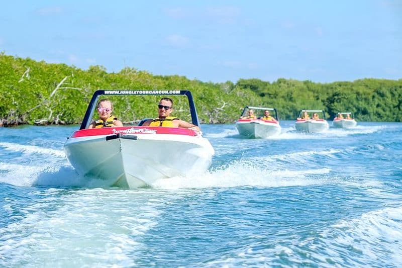 Aventure dans la jungle avec speedboat et snorkeling à Cancún