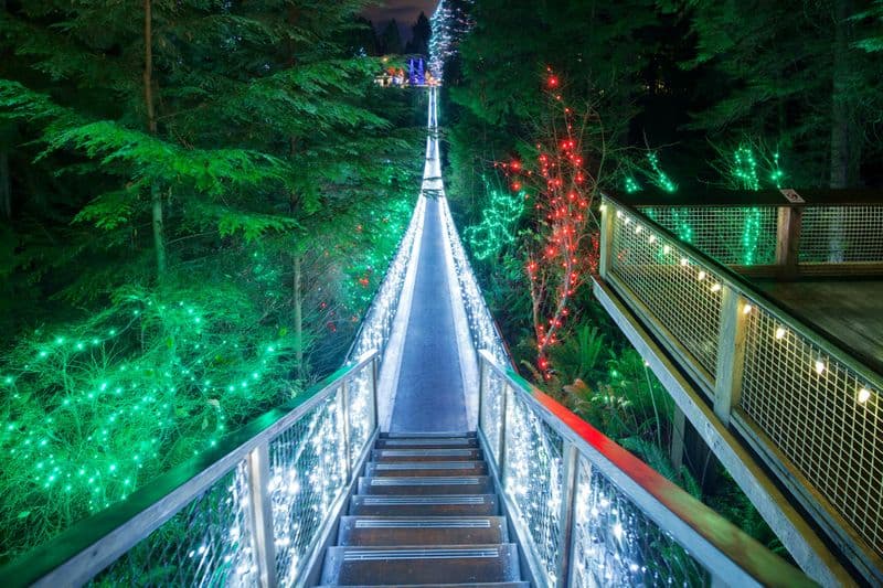 Vancouver : Visite de Noël avec les lumières du canyon de Capilano