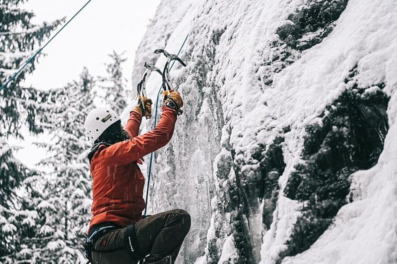 Escalade sur glace à Sälen