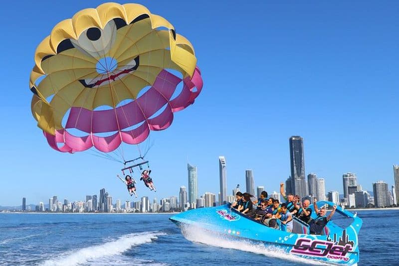 Gold Coast et Surfers Paradise - Combo parachute ascensionnel et jetboat V8