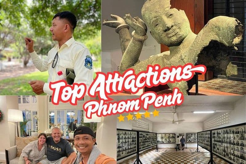 Visite privée de Phnom Penh : Palais royal et champs de bataille