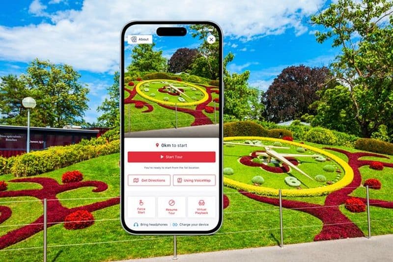 Billet Genève Rive Gauche : audioguide de l'horloge fleurie à la fontaine de l'Escalade