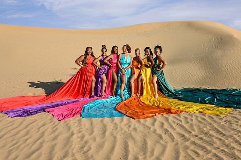 Photographie de robe volante à Dubaï avec transferts privés