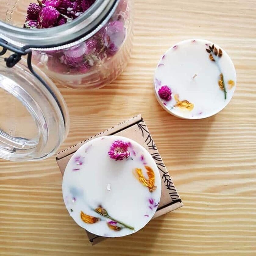 Billet Fabriquez votre bougie fleurie vegan